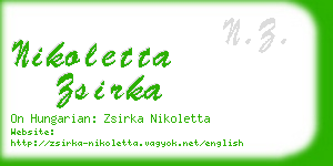 nikoletta zsirka business card